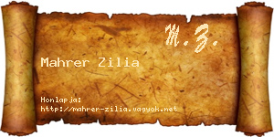 Mahrer Zilia névjegykártya